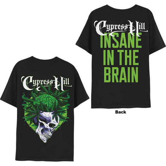 Cypress Hill Unisex T-Shirt: Insane In The Brain (Back Print) - Cypress Hill - Koopwaar -  - 5056187763479 - 