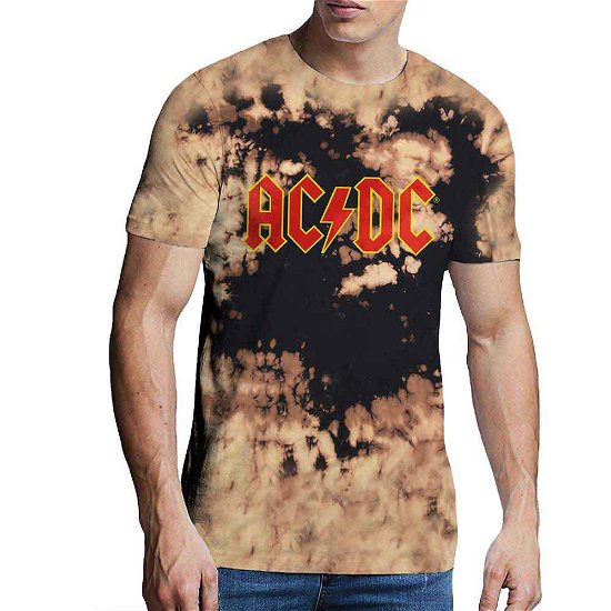Cover for AC/DC · AC/DC Unisex T-Shirt: Logo (Wash Collection) (T-shirt) [size S] [Brown, Black - Unisex edition]