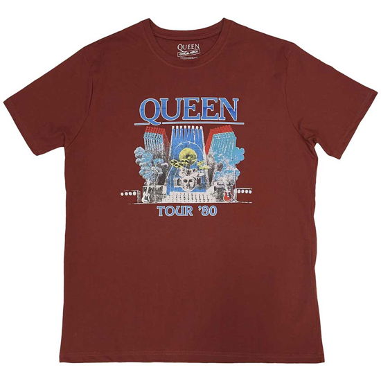 Queen Unisex T-Shirt: Tour '80 - Queen - Mercancía -  - 5056737216479 - 