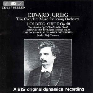 Griegmusic For String Orchestraholberg Suite - Norwegian Chamber Orchestra - Musik - BIS - 7318590001479 - 22 september 1994