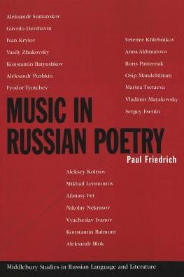 Cover for Paul Friedrich · Music in Russian Poetry - Middlebury Studies in Russian Language and Literature (Paperback Book) (1998)