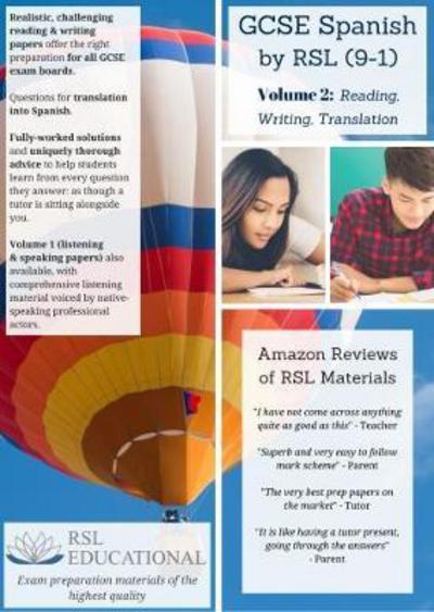 Cover for Matt Lim · GCSE Spanish by RSL, Volume 2: Reading, Writing, Translating: Practice Papers With Full Solutions for GCSE &amp; IGCSE Spanish (All Exam Boards) - GCSE Spanish by RSL (Paperback Book) (2018)