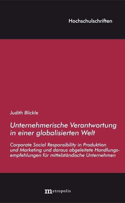 Cover for Blickle · Unternehmerische Verantwortung (Buch)