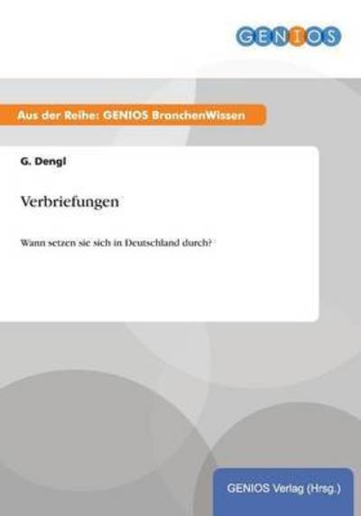 Cover for G Dengl · Verbriefungen (Paperback Book) (2015)