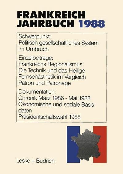 Cover for Lothar Albertin · Frankreich-Jahrbuch 1988: Politik, Wirtschaft, Gesellschaft, Geschichte, Kultur (Pocketbok) [1988 edition] (1988)