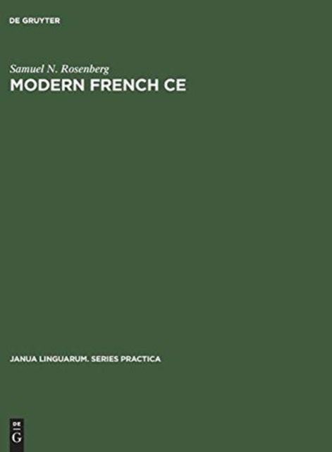 Modern French "Ce" - Rosenberg - Książki -  - 9789027907479 - 1970