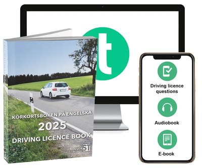 Cover for Svea Trafikutbildning · Körkortsboken på Engelska 2025 ; Driving licence book (book + theory pack with online exercises, theory questions, audiobook &amp; ebook) (Paperback Book) (2025)