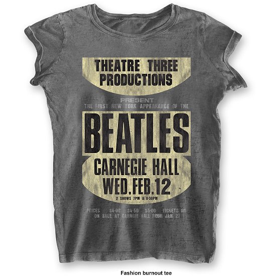 The Beatles Ladies T-Shirt: Carnegie Hall Burnout - The Beatles - Koopwaar - Apple Corps - Apparel - 5055979981480 - 