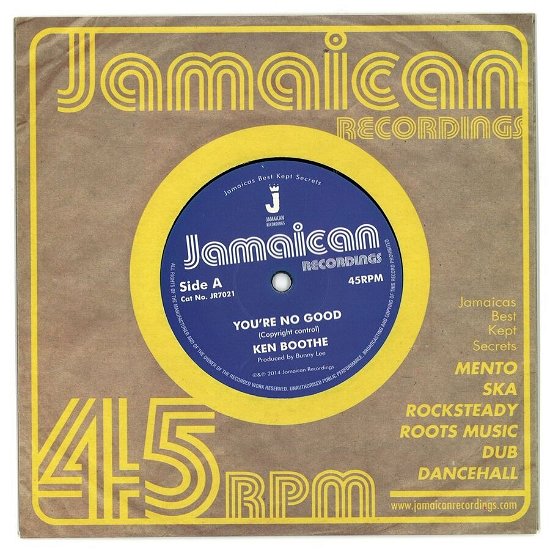 Youre No Good / Out Of Order D - Ken Boothe - Musikk - JAMAICAN RECORDINGS - 5060135763480 - 18. august 2023