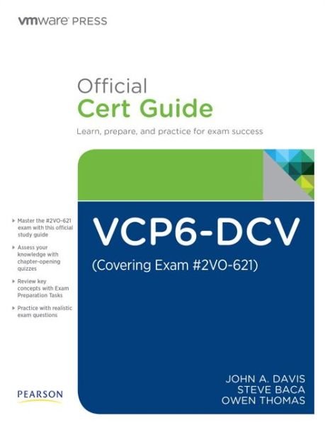 Cover for John Davis · VCP6-DCV Official Cert Guide (Exam #2V0-621) - VMware Press Certification (Bog) (2016)