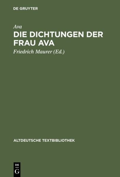 Cover for Ava · Die Dichtungen der Frau Ava (Book) [German edition] (1966)