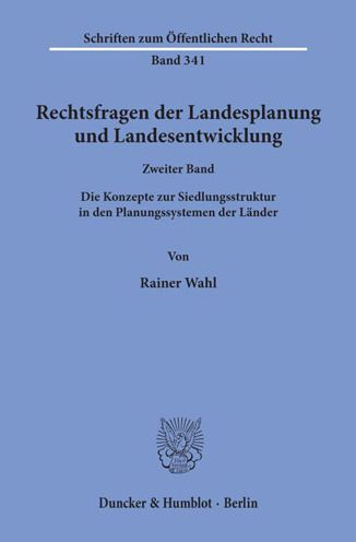 Cover for Wahl · Rechtsfragen der Landesplanung und (Book) (1978)