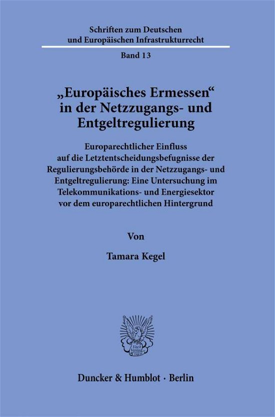 Cover for Kegel · »Europäisches Ermessen« in der Ne (N/A) (2021)