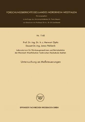 Untersuchung an Messsteuerungen - Herwart Opitz - Böcker - Vs Verlag Fur Sozialwissenschaften - 9783663064480 - 1963