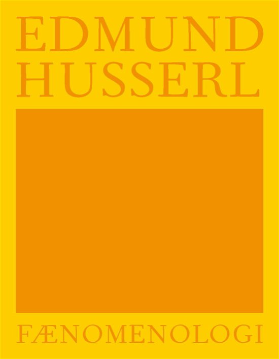 Cover for Edmund Husserl · Fænomenologi (Taschenbuch) [1. Ausgabe] (2020)
