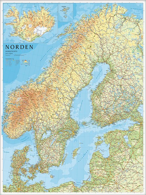 Cover for Norstedts · Norden väggkarta (Map) (2018)