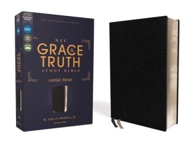 Cover for Zondervan · NIV, The Grace and Truth Study Bible, Large Print, European Bonded Leather, Black, Red Letter, Comfort Print (Læderbog) (2021)