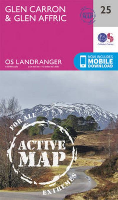 Cover for Ordnance Survey · Glen Carron &amp; Glen Affric - OS Landranger Active Map (Landkart) [February 2016 edition] (2016)