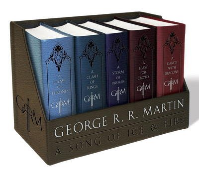 Cover for George R R Martin · George R. R. Martin's A Game of Thrones Leather-Cloth Boxed Set (Song of Ice and Fire Series): A Game of Thrones, A Clash of Kings, A Storm of Swords, A Feast for Crows, and A Dance with Dragons - A Song of Ice and Fire (Book) (2015)