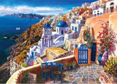 Cover for Peter Pauper Press Inc. · Santorini 1000 Piece Jigsaw Puzzle (N/A) (2021)