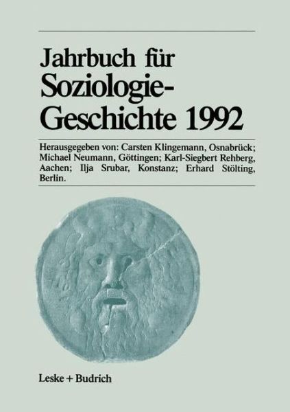 Cover for Carsten Klingemann · Jahrbuch Fur Soziologiegeschichte 1992 (Paperback Book) [Softcover Reprint of the Original 1st 1994 edition] (2012)