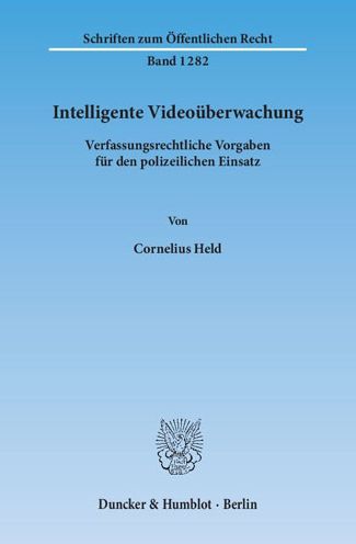 Intelligente Videoüberwachung - Held - Books -  - 9783428143481 - November 4, 2014