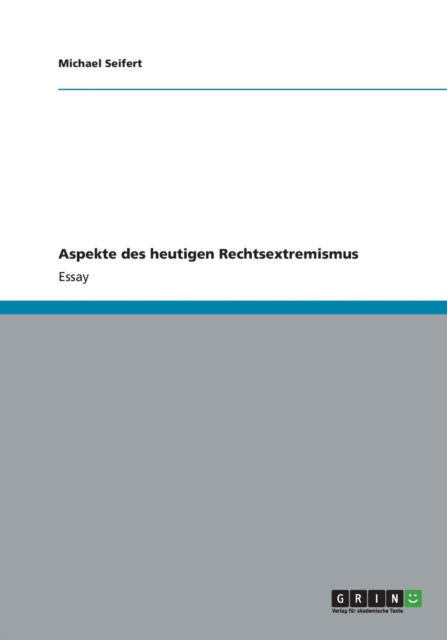 Cover for Michael Seifert · Aspekte Des Heutigen Rechtsextremismus (Paperback Book) [German edition] (2012)