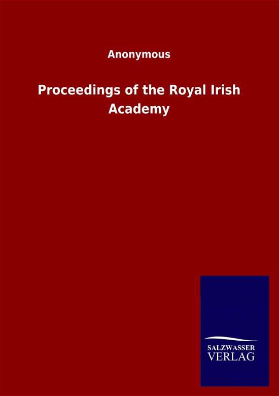 Cover for Ohne Autor · Proceedings of the Royal Irish Academy (Paperback Book) (2020)