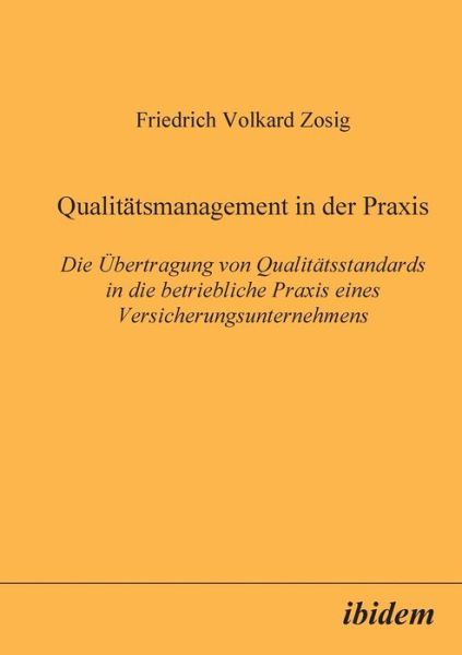 Cover for Zosig · Qualitätsmanagement in der Praxis (Bog) (1999)