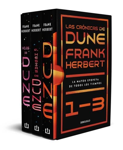 Cover for Frank Herbert · Estuche Las cronicas de Dune: Dune, El mesias de Dune e Hijos de dune / Frank Herbert's Dune Saga 3-Book Boxed Set: Dune,Dune Messiah, and Children of Dune (Gebundenes Buch) (2022)