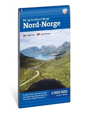 Cover for Car and tourist map of Northern Norway (Nord-Norge): 1:500 000 (Map) (2025)