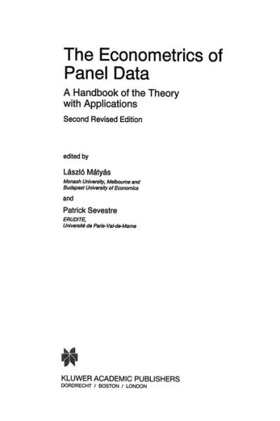 Laszlo Matyas · The Econometrics of Panel Data: A Handbook of the Theory with Applications - Advanced Studies in Theoretical and Applied Econometrics (Taschenbuch) [2nd ed. 1996. Softcover reprint of the original 2n edition] (2011)