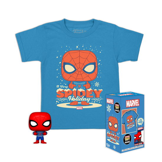 Funko Pocket Pop! & Tee (child): Marvel - Holiday Spiderman Vinyl Figure & T-shirt - Funko - Other -  - 0889698729482 - 