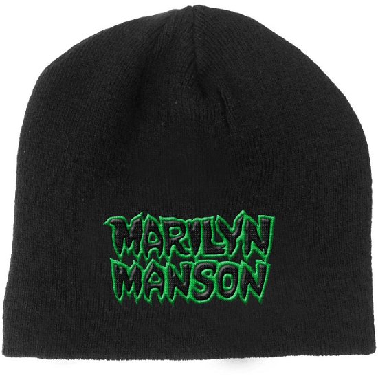Marilyn Manson Unisex Beanie Hat: Logo - Marilyn Manson - Fanituote -  - 5056170662482 - 