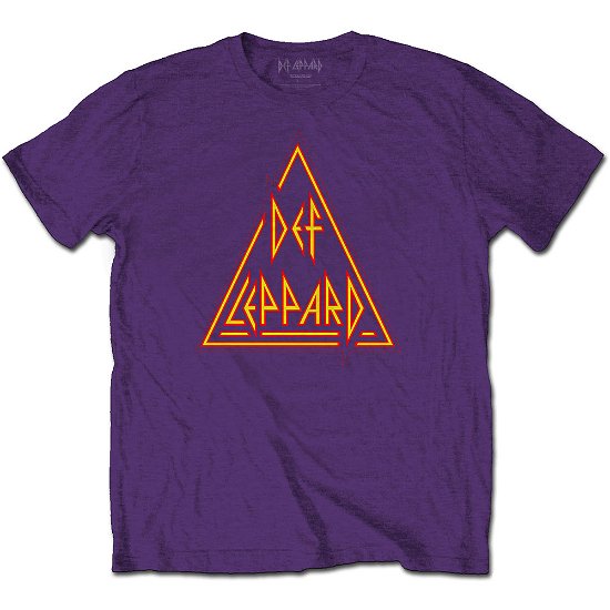 Cover for Def Leppard · Def Leppard Unisex T-Shirt: Classic Triangle Logo (T-shirt) [size L] [Purple - Unisex edition]