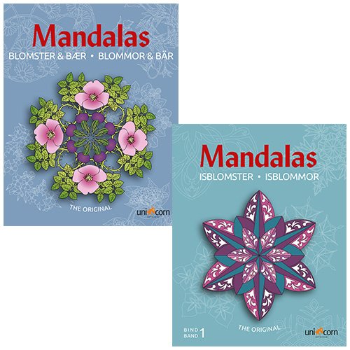 Mandalas malebøger - Blomster og Bær & Isblomster - 2 stk. - Mandalas - Bøker - Unicorn - 5713516000482 - 1. september 2020