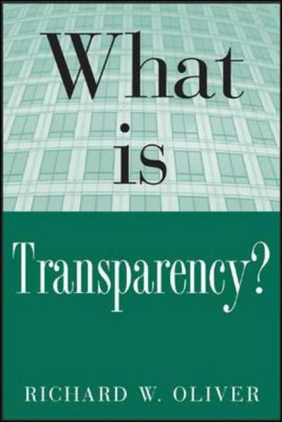 Cover for R. Oliver · What is Transparency? (Taschenbuch) (2004)