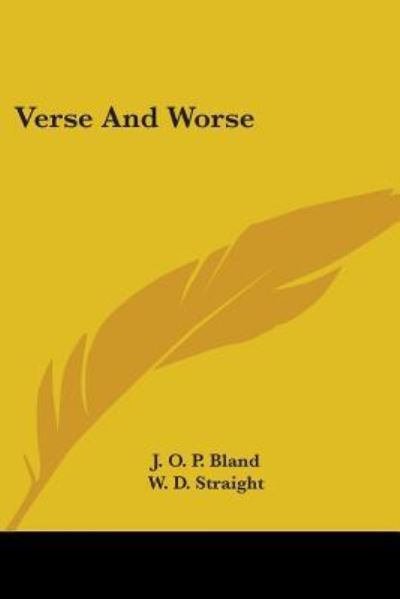 Cover for J O P Bland · Verse And Worse (Paperback Book) (2007)