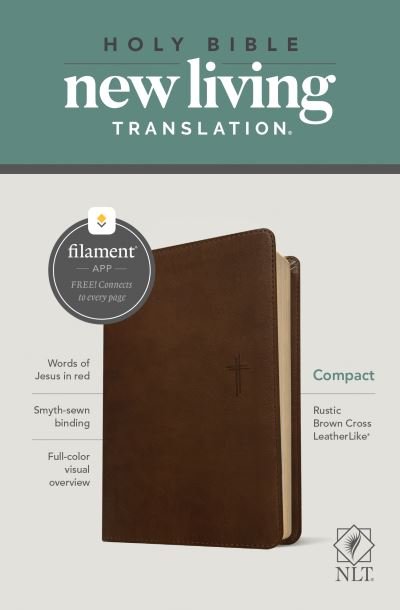 Cover for Tyndale · NLT Compact Bible, Filament Enabled Edition, Rustic Brown (Leather Book) (2021)