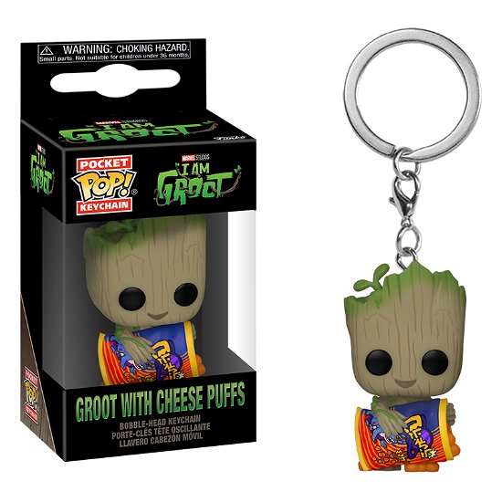 Guardians Of The Galaxy - Groot With Cheese Puffs - Marvel: Funko Pop! Pocket Keychain - Koopwaar - Funko - 0889698706483 - 13 maart 2023