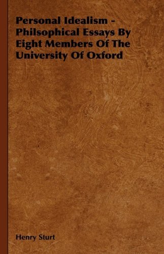 Cover for Henry Sturt · Personal Idealism - Philsophical Essays by Eight Members of the University of Oxford (Hardcover Book) (2008)