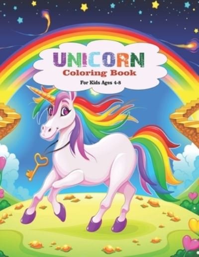 Cover for All For Kids · Unicorn Coloring Book for Kids Ages 4-8 (Paperback Bog) (2020)