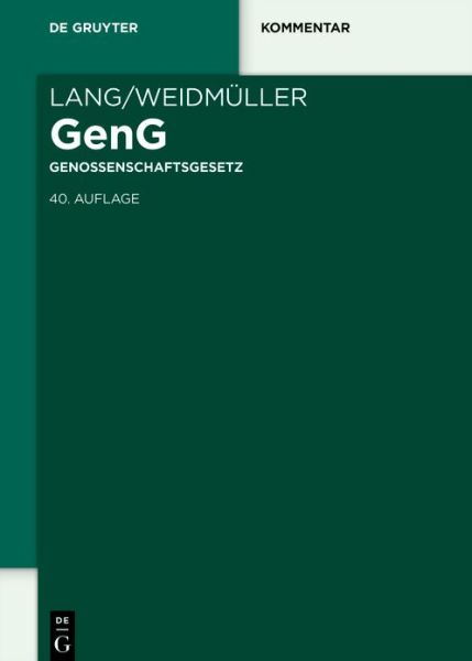 Cover for Johann Lang · Lang / Weidmüller Genossenschaftsgesetz (Book) (2022)