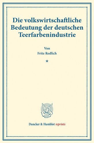 Cover for Redlich · Die volkswirtschaftliche Bedeut (Book) (2017)