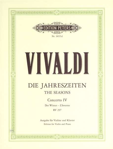 Violin Concerto in F minor Op. 8 No. 4 Winter - Vivaldi - Bøger - Edition Peters - 9790014072483 - 12. april 2001