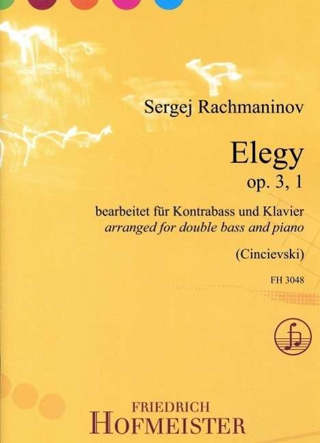 Cover for Rachmaninov · Elegy op. 3, 1, für Kontrab (Buch)