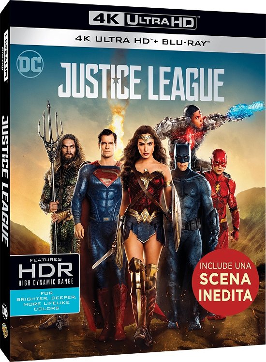 Cover for Gadot,wright,momoa,nielsen,adams,affleck,miller,heard,cavill,lane · Justice League (4K Ultra Hd+Blu Ray) (Blu-ray)