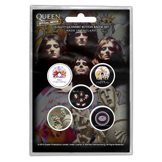 Queen Button Badge Pack: Early Albums (Retail Pack) - Queen - Merchandise - PHM - 5055339794484 - October 28, 2019