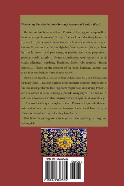 Cover for Mehdi Purmohammad · Elementary Persian for Non-heritage Learners of Persian (Farsi): Teaching Persian to Non-persian Speakers (3) (Paperback Book) (2014)