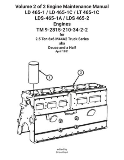 Cover for US Army · Volume 2 of 2 Engine Maintenance Manual LD 465-1 / LD 465-1C / LT 465-1C LDS-465-1A / LDS 465-2 Engines TM 9-2815-210-34-2-2 (Book) (2021)